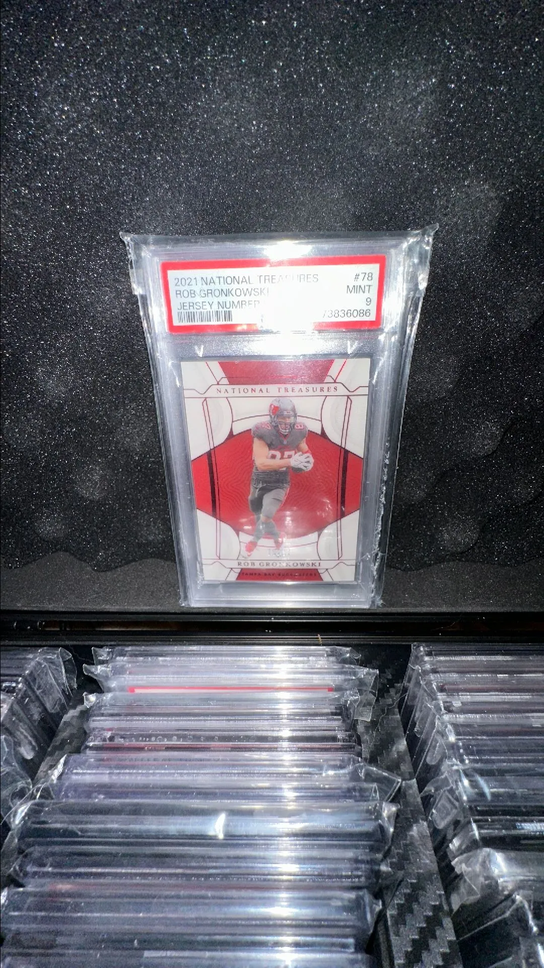 Product image for 2021 Panini National Treasures Rob Gronkowski 78 Jersey Number Red PSA MINT 9