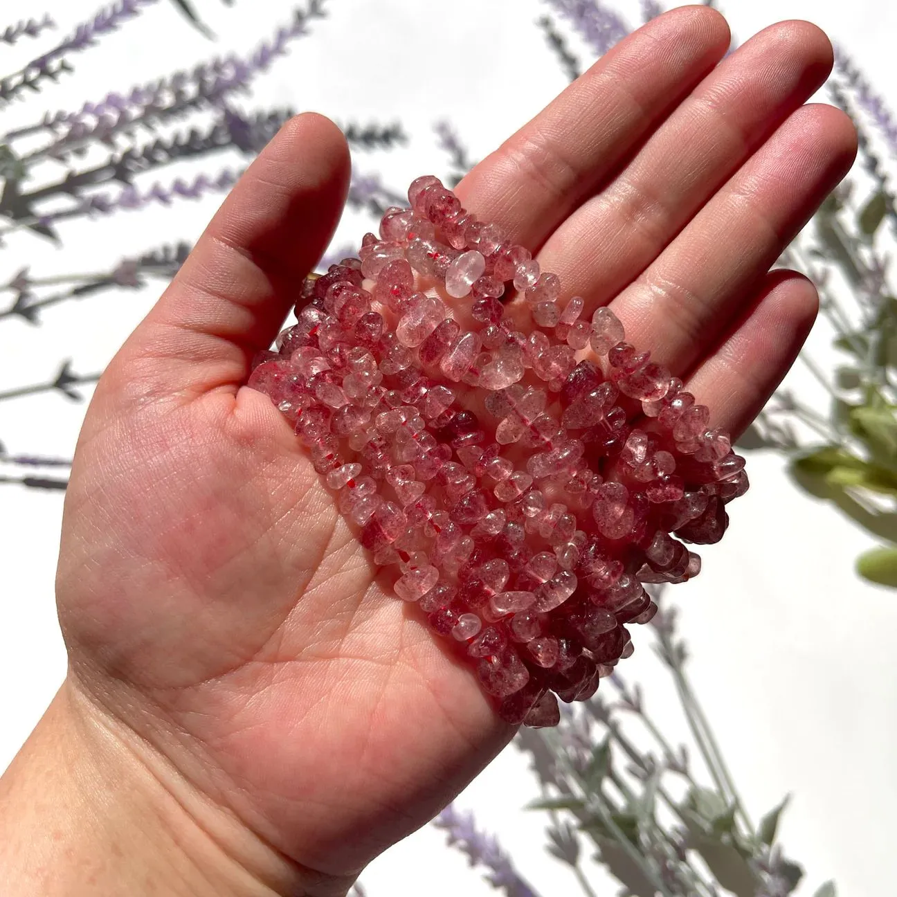 Product image for Strawberry Quartz Chip Bracelet