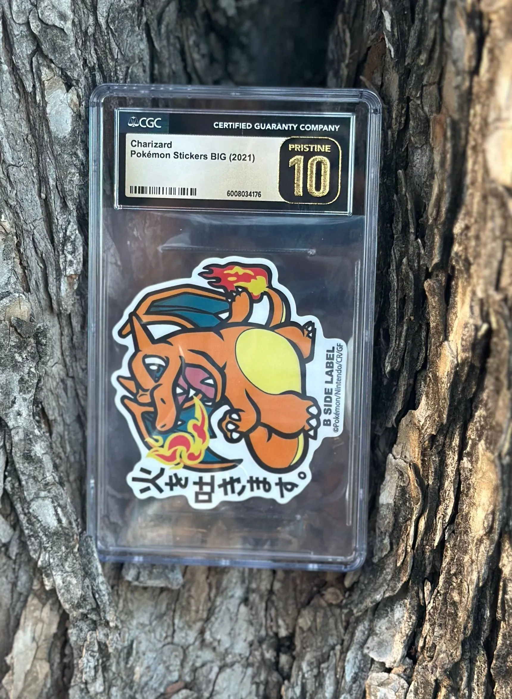 Product image for CGC PRISTINE 10 Charizard Sticker B SIDE LABEL Pokemon Center Japan