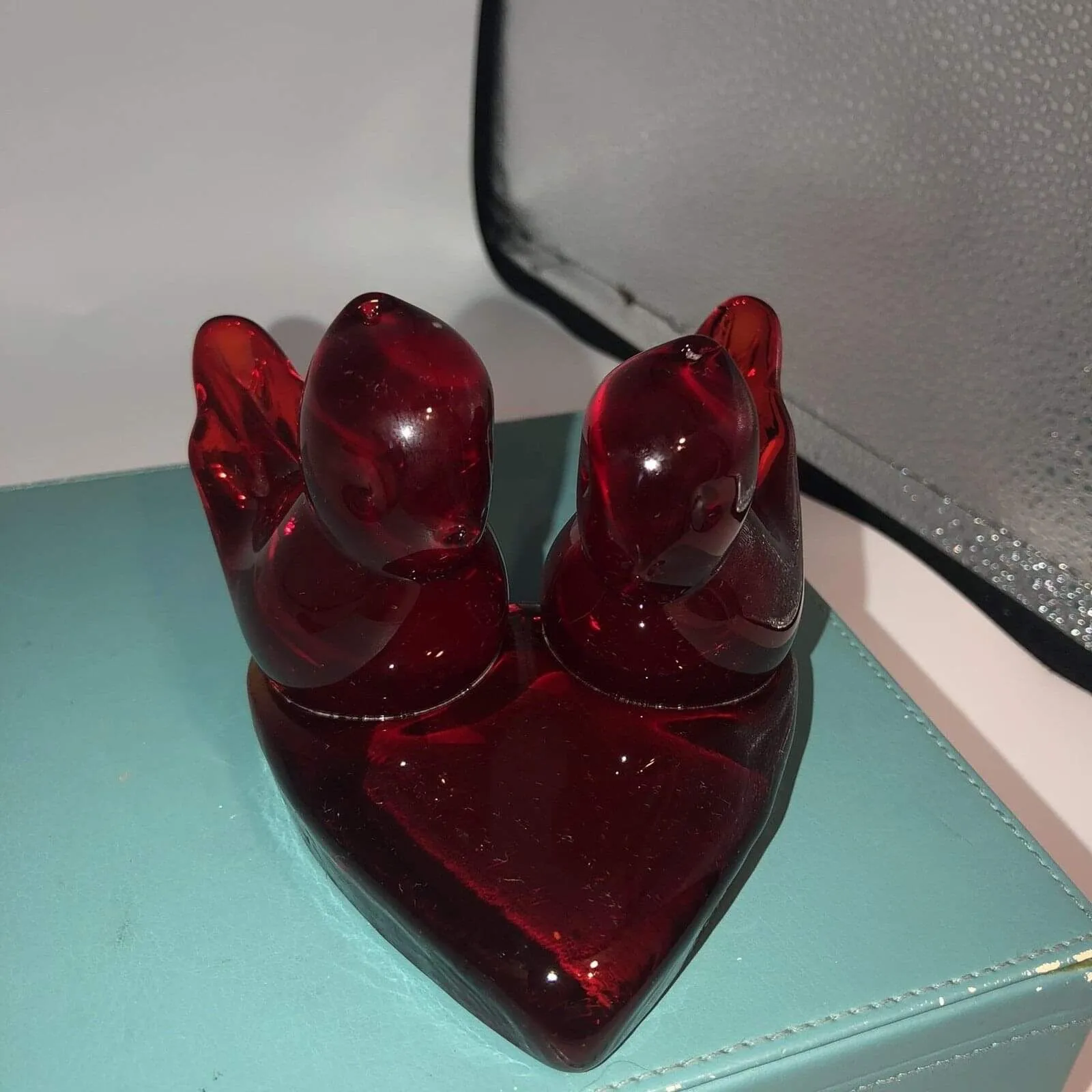 Product image for Titan art glass cardinal of love ruby double figurine by W Ward