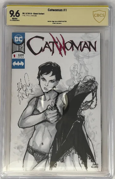 Product image for CATWOMAN #1 BLANK SIGNED & SKETCH ASHLEY WITTER CBCS 9.6 SS YELLOW LABEL [IN STOCK]