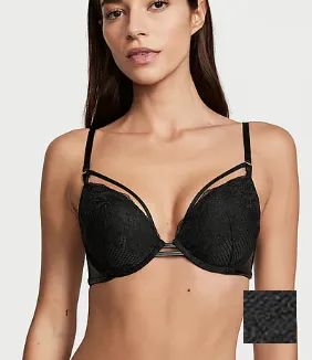 Product image for #14 NWT VS  Very Sexy Faux Leather Fishnet Push-Up Bra  34DDD