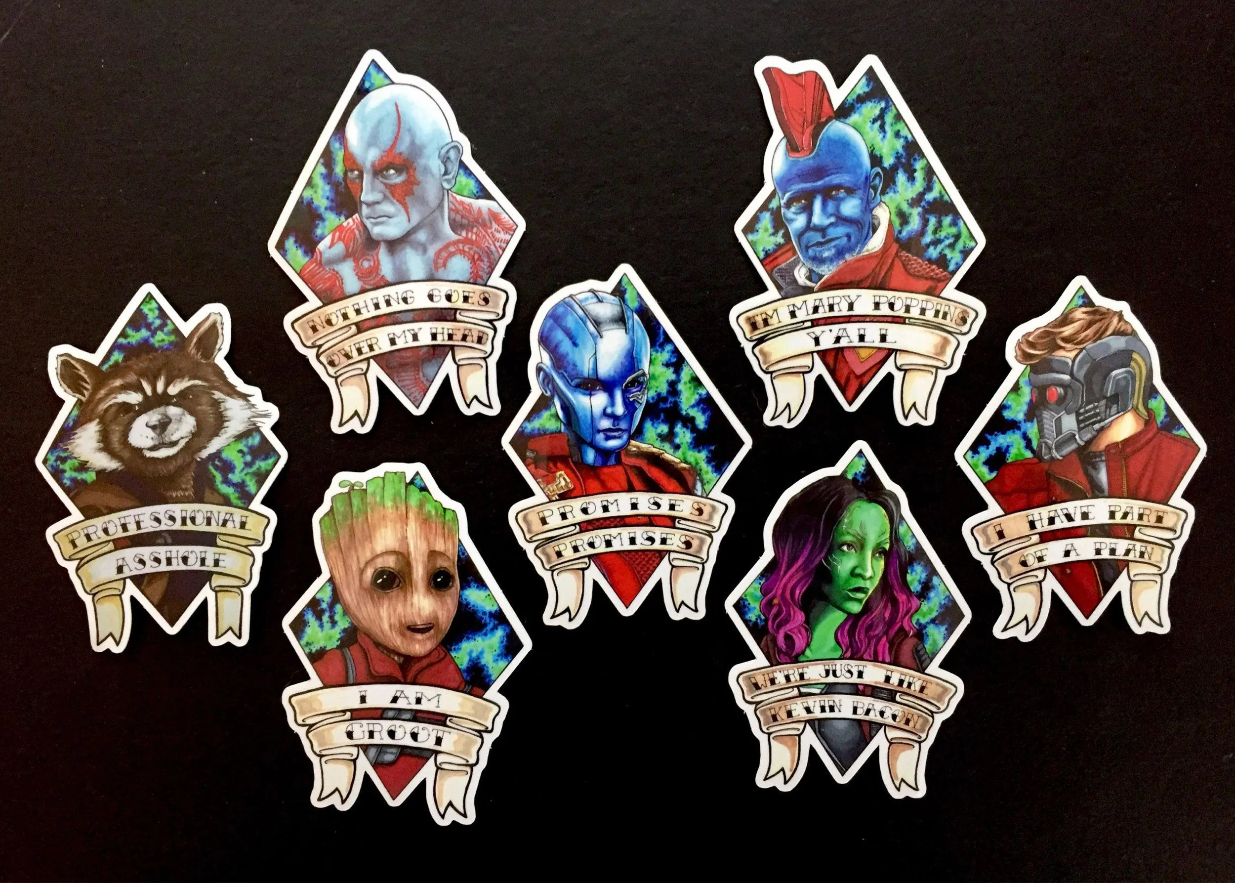 Product image for Guardians of the Galaxy Sticker Set | Pack of Seven | Professional A Hole Variant