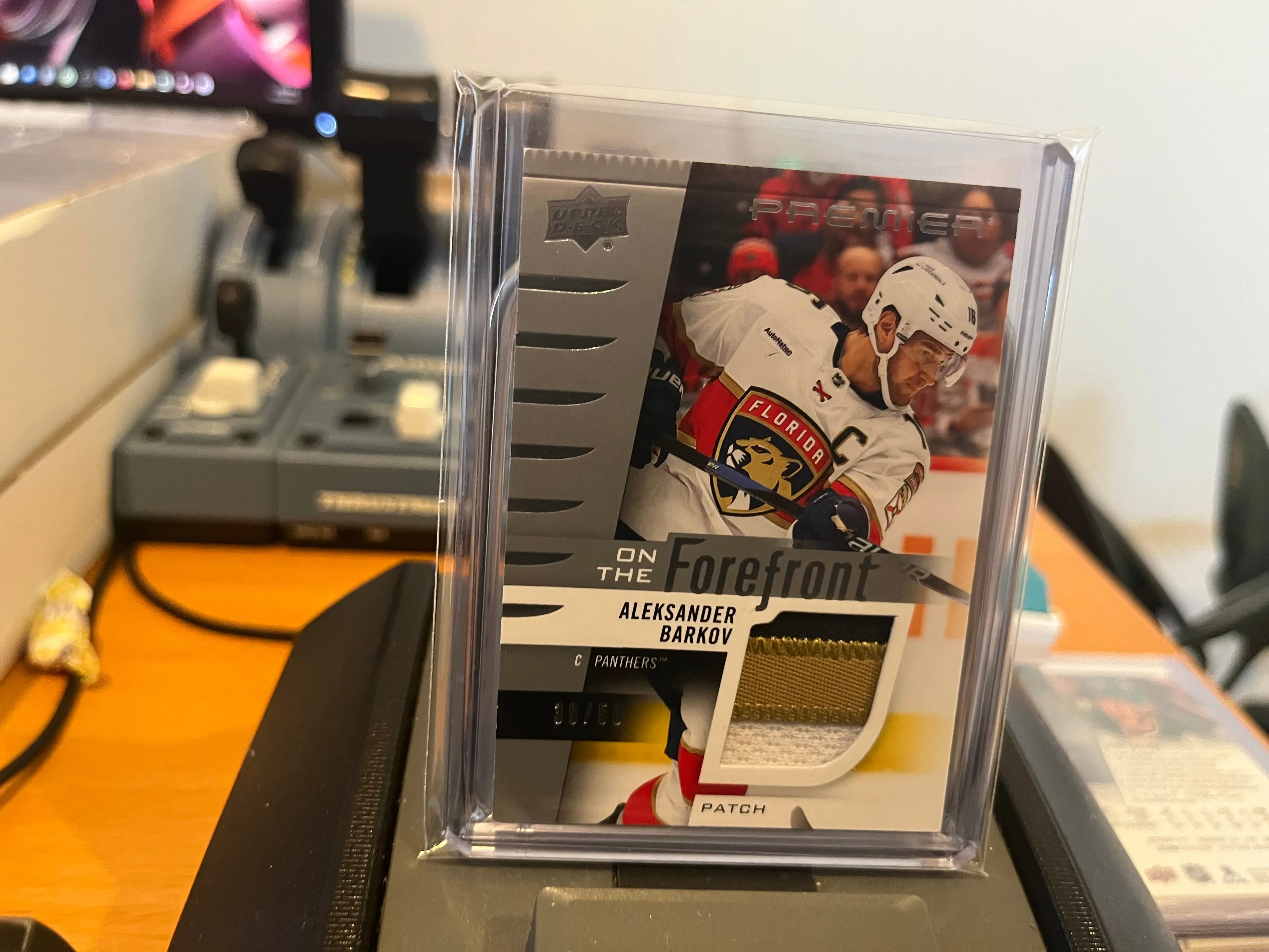 Product image for Barkov	Aleksander	TEDGE? On The Forefront Jersey Black 3CLR Jersey Patch 39/50 - Serial Numbered Game Used Panthers Cats