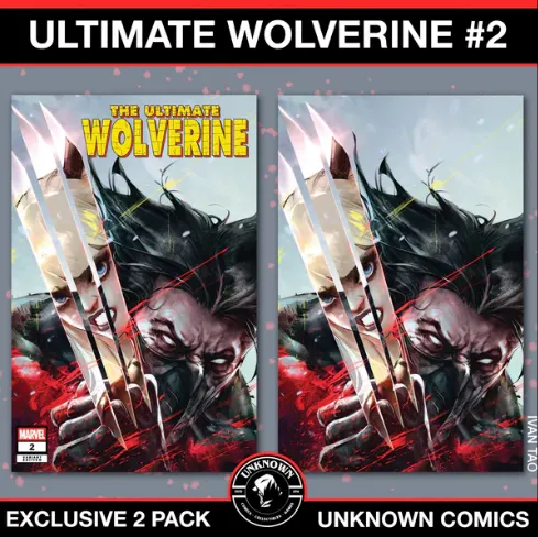 Product image for [2 PACK] Ultimate Wolverine #2 Unknown Comics Exclusive Ivan Tao Var (02/19/2025)