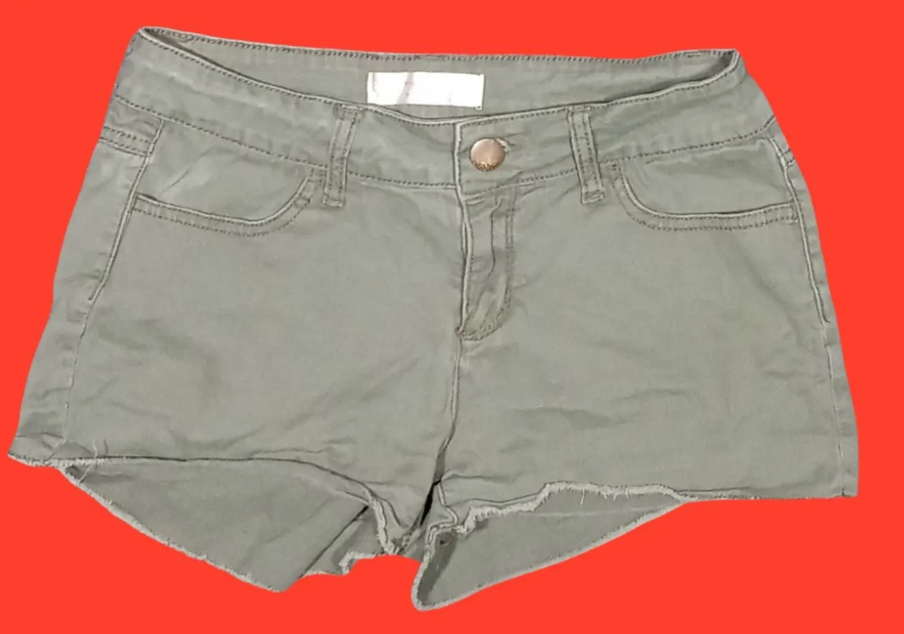 Product image for Women's Junior's NO BOUNDARIES Jeans Shorts Size 9 Olive Green Cutoffs Daisy Dukes