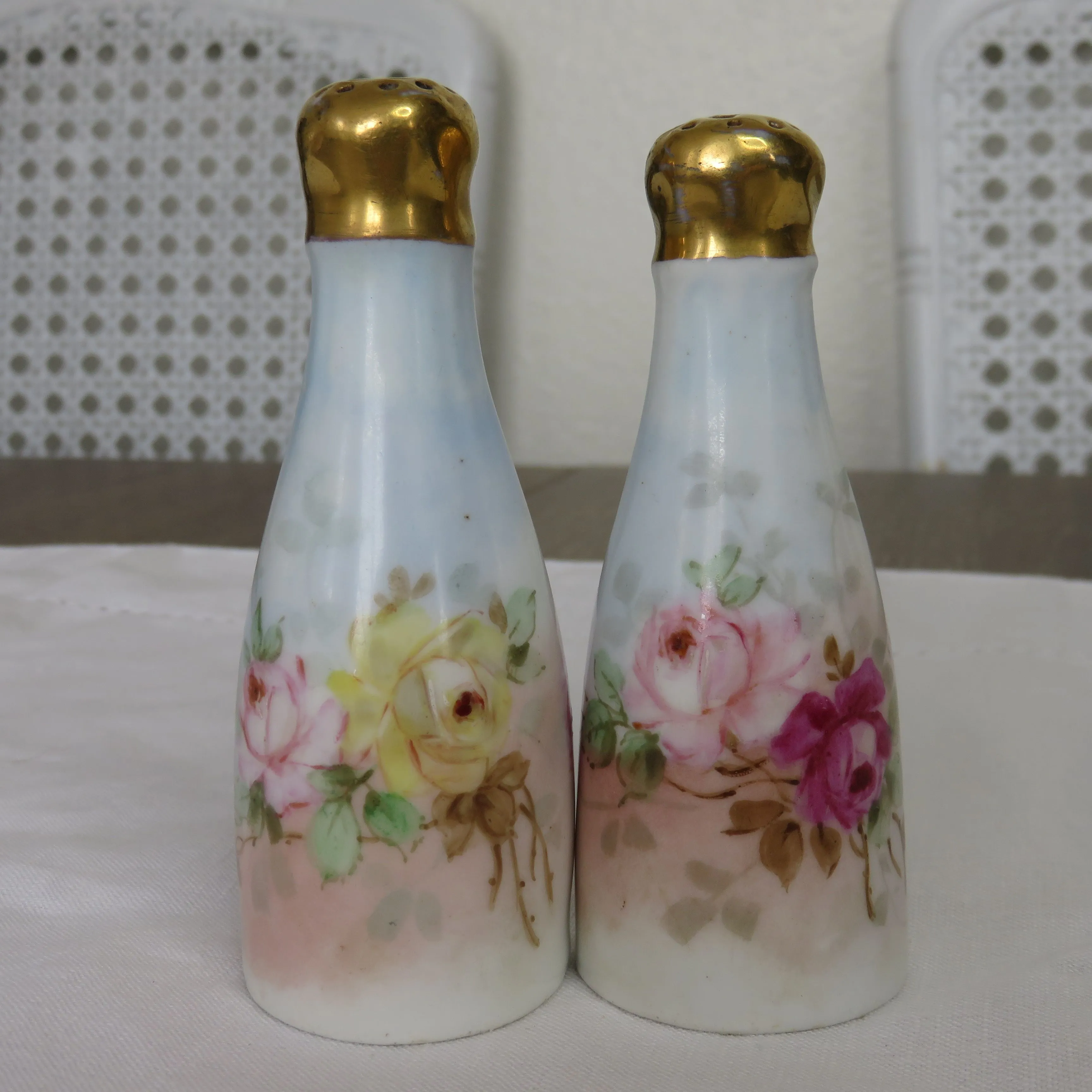 Product image for Hand painted rose salt pepper shakers