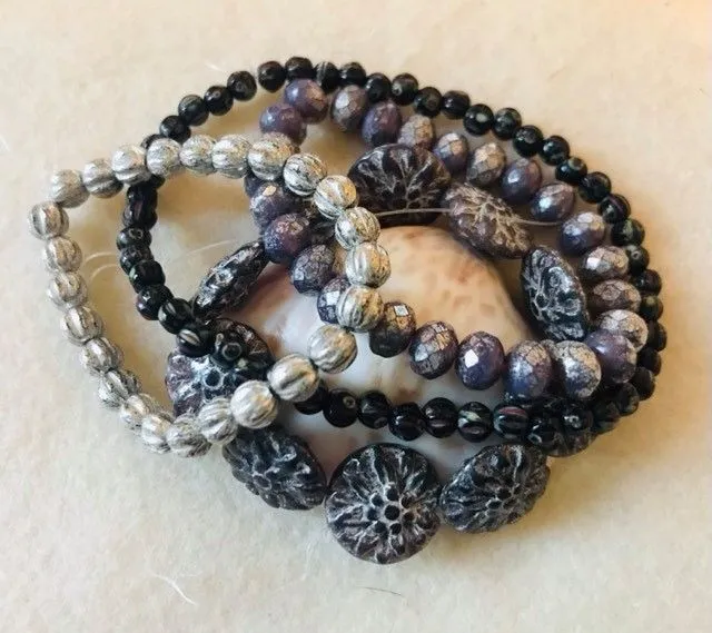 Product image for #12 Czech Bundle in  Deep Violet and silver
