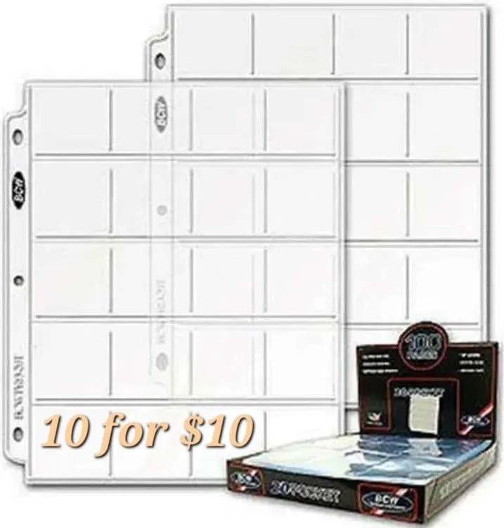 Product image for ●●● 20 Pocket Coin Pages for 2x2 Holders