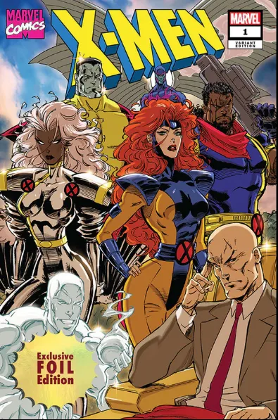 Product image for [FOIL] X-Men #1 (1991) Facsimile Unknown Comic Kaare Andrews MEGACON 2025 Exclusive Gold Team PREMIUM Var (02/05/2025)