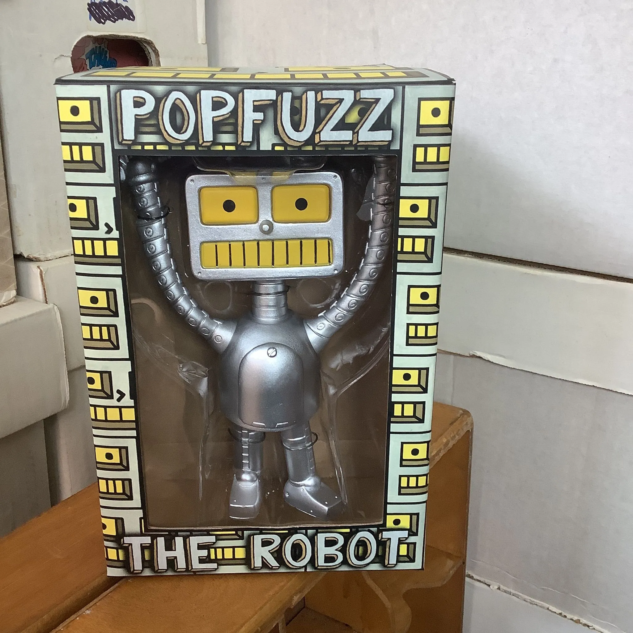 Product image for Silver PopFuzz Robot