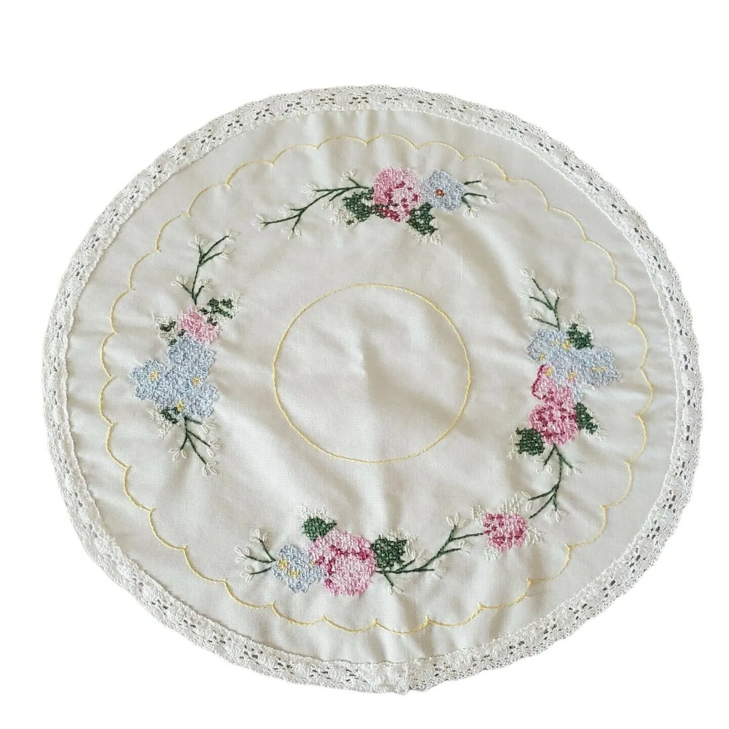 Product image for Vintage Cross Stitched Doily