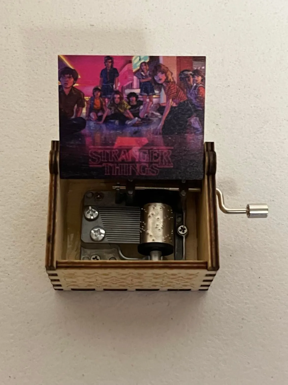 Product image for 17. Stranger Things Hand Crank Wooden Music Box