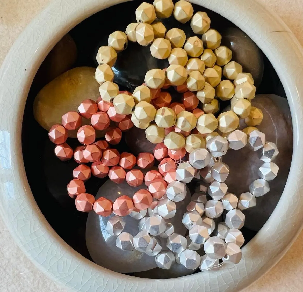 Product image for #158 Matte Hematite Faceted Beads- THREE strands #2