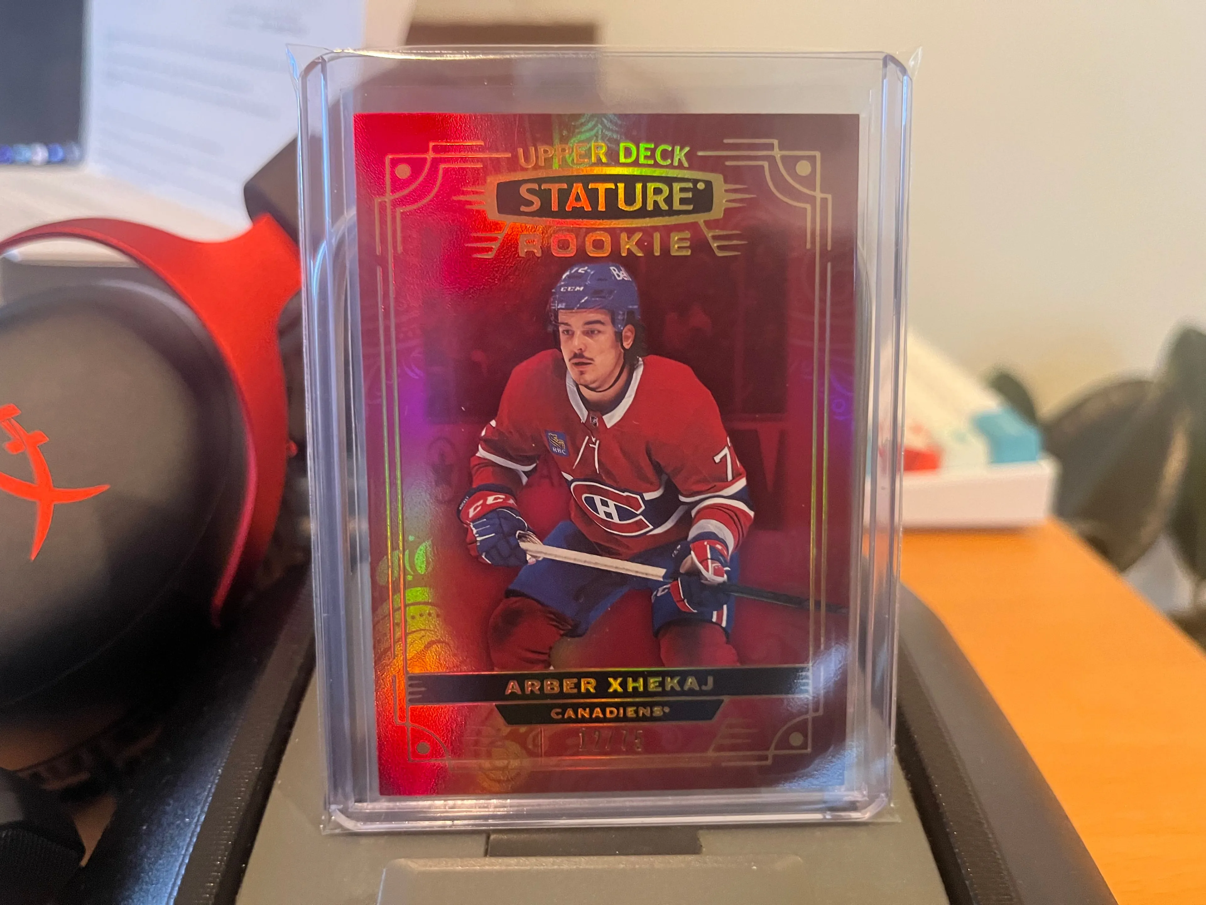 Product image for Xhekaj	Arber	Red Rookie 12/75 - Serial Numbered RC Canadiens Habs