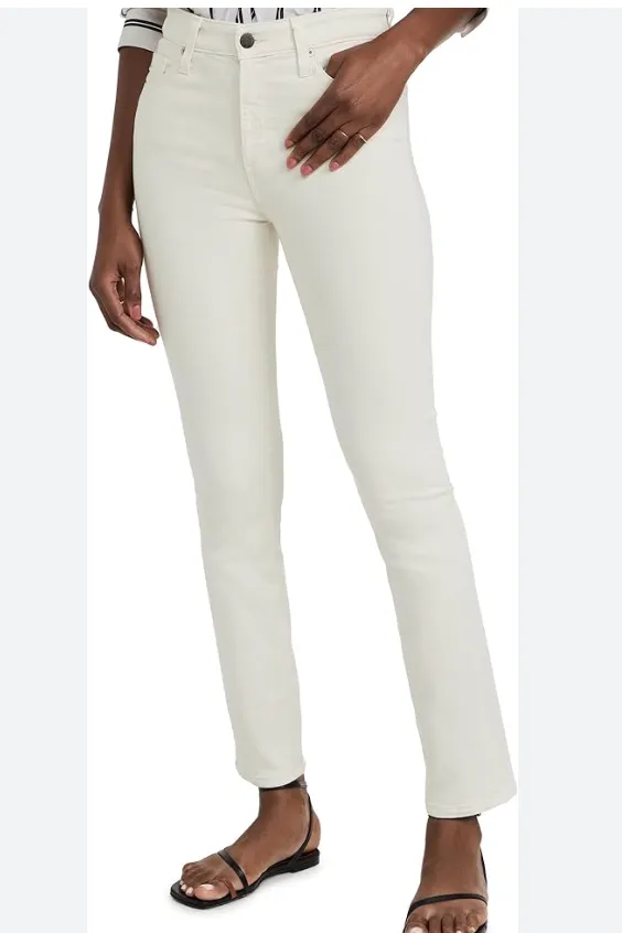 Product image for 026. Adriano Goldschmied NWT Paneled Mari High Rise Slim Straight Cream Jeans 27