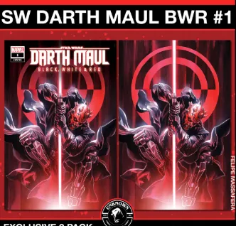Product image for [2 Pack] Star Wars: Darth Maul - Black, White & Red #1 Unknown Comics Felipe Massafera Exclusive Var