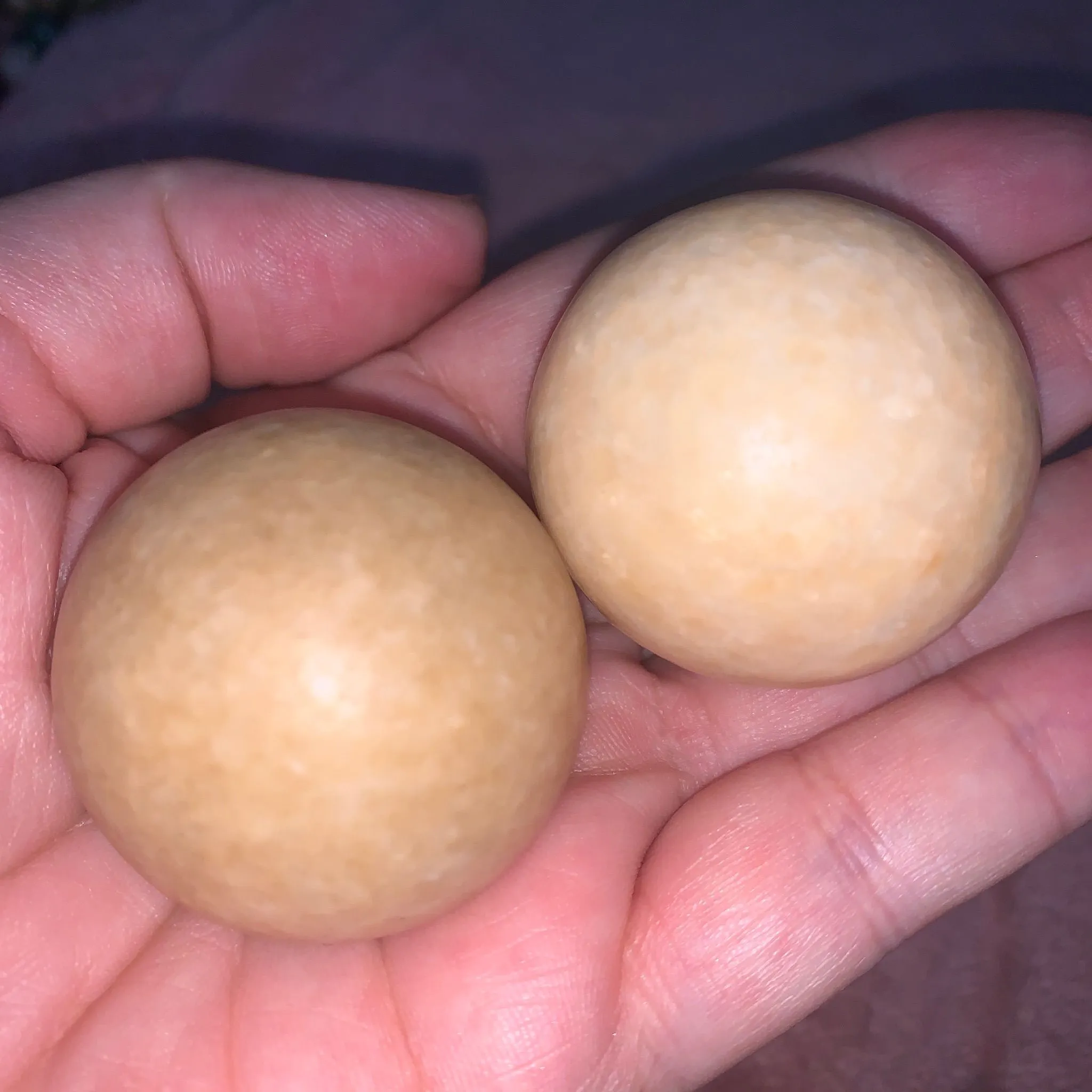 Product image for Orange calcite sphere set