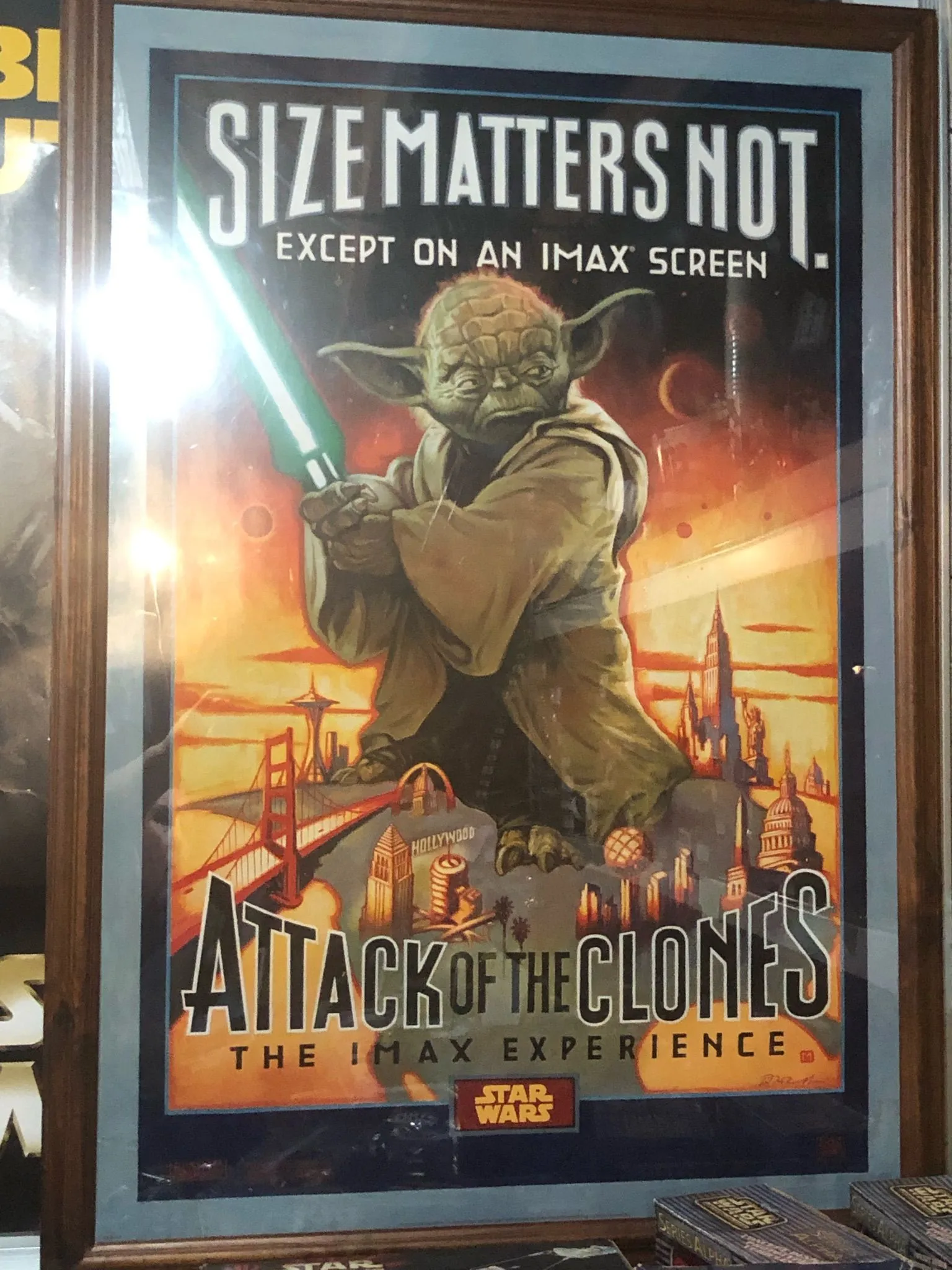 Product image for Original double sided theater Movie Poster Promo Yoda Size Matters Not Framed Poster Attack of the Clones