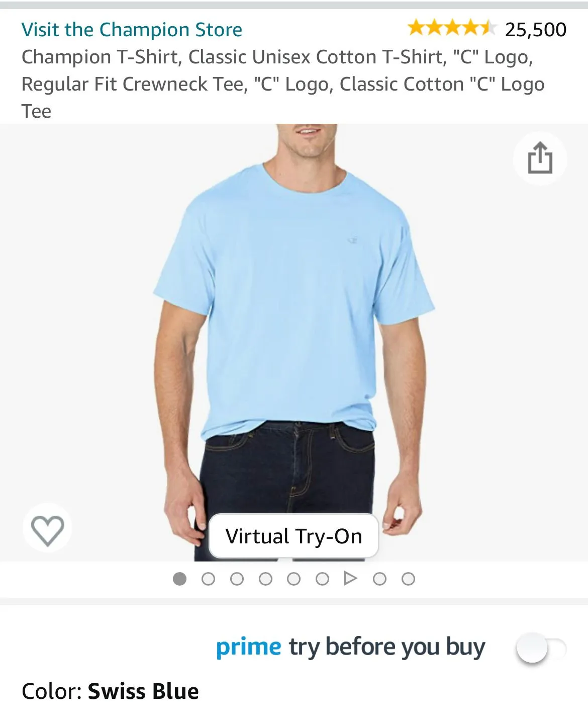Product image for Champion cut Tee sz M