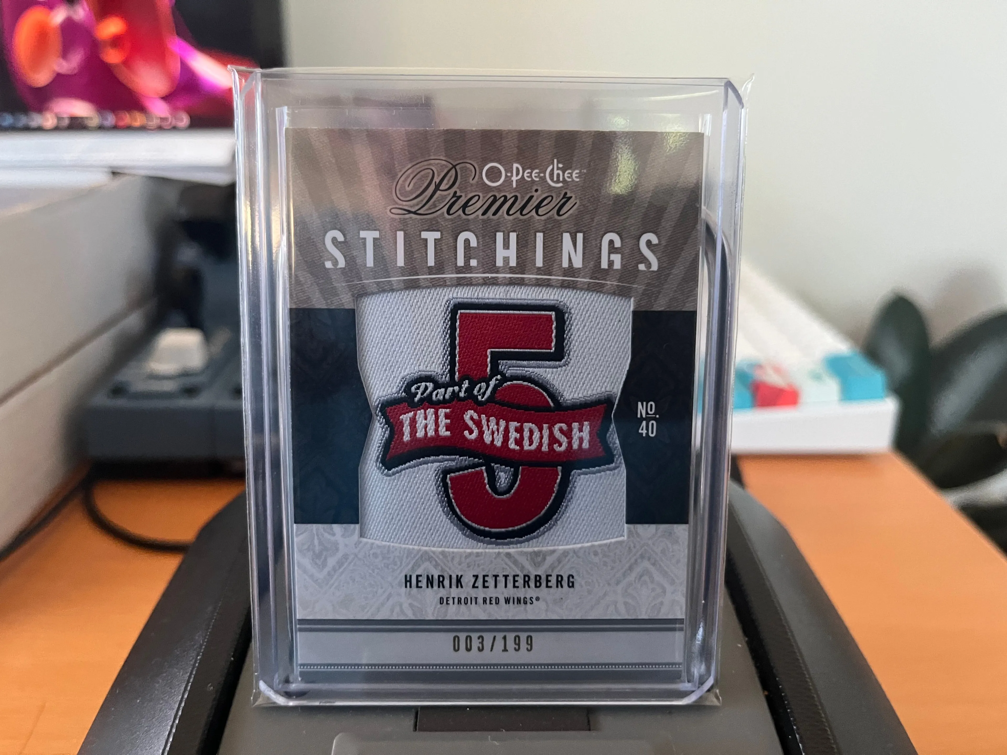 Product image for Zetterberg	Henrik	Stichings 003/199 Jersey Patch - Manufactured Serial Numbered Red Wings