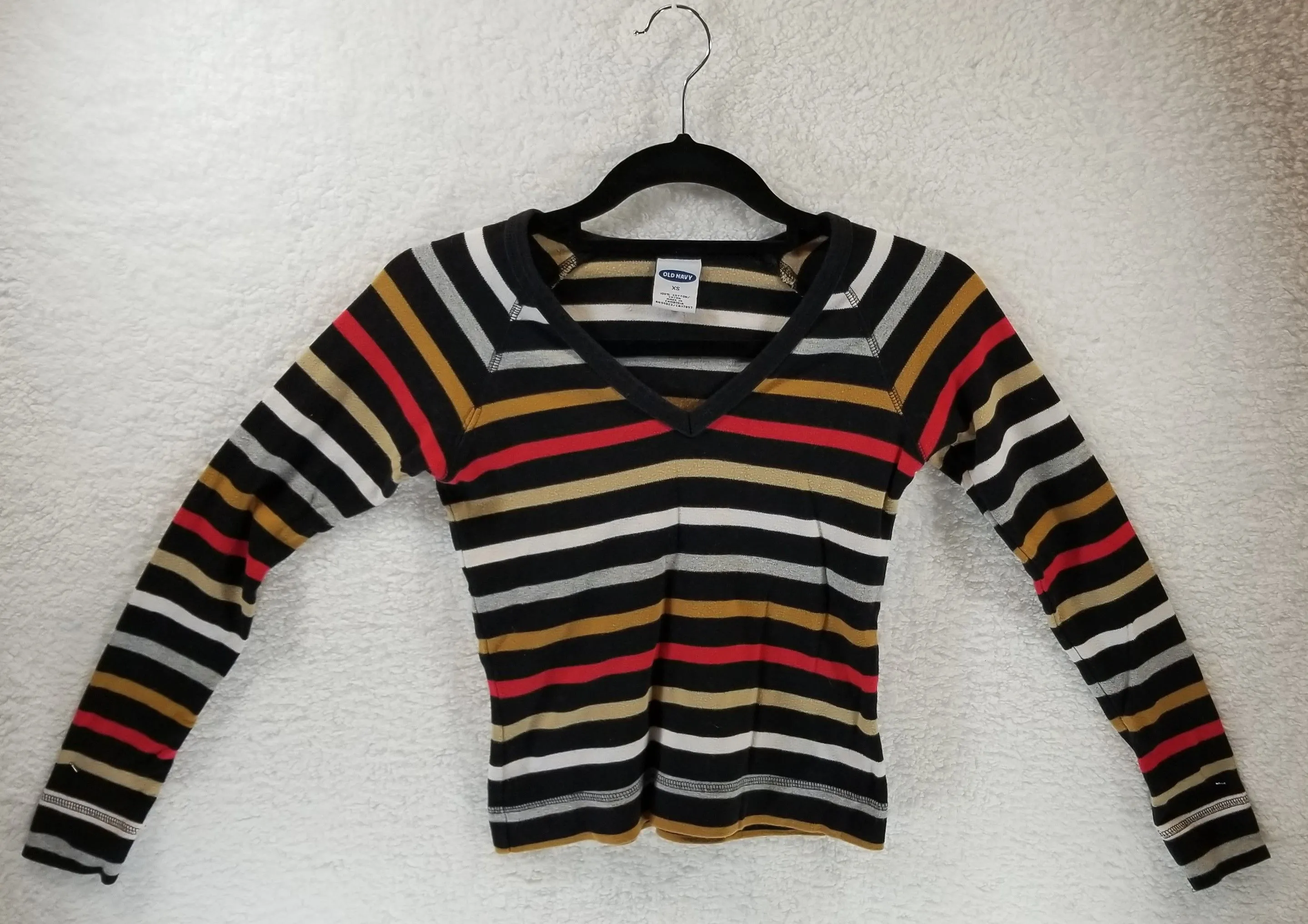 Product image for Old Navy Long Sleeve Black Striped Shirt Size XS