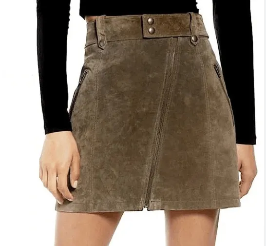 Product image for 029. Blank NYC NWT Olive Leather Suede Mini Skirt 31