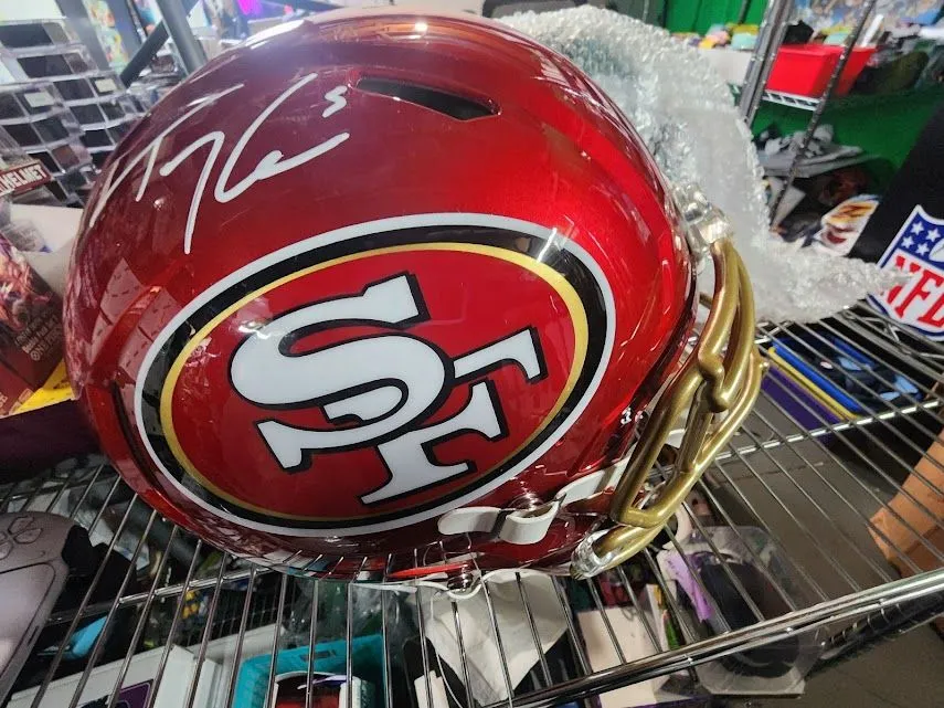 Product image for Trey Lance Autographed FLASAH Authentic 49ers Full Size Beckett COA