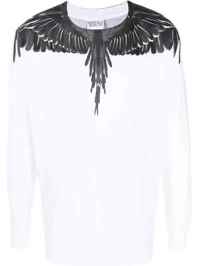 Product image for Marcelo Burlon Wings Long Sleeve T-Shirt | White/Black | S | $288+