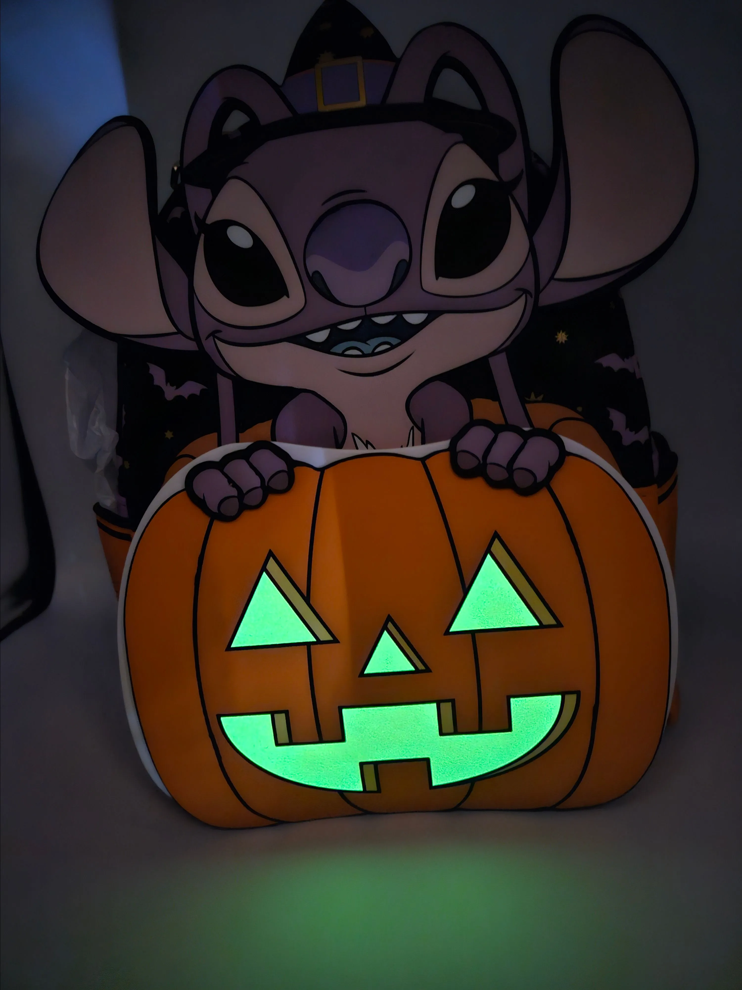 jack-o'-lantern stitch mini backpack and Angel Jack o Lantern Pumpkin and Wallet – The Magic Bag Shopper Show off your playful side with the Loungefly Disney Stitch Devil Cosplay Mini Backpack Loungefly Disney Lilo & Stitch: