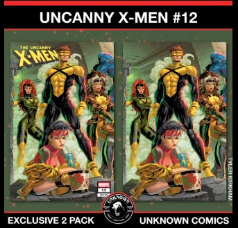 Product image for [2 PACK] Uncanny X-Men #12 Unknown Comic Tyler Kirkham Connecting Cover Exclusive (03/26/2025