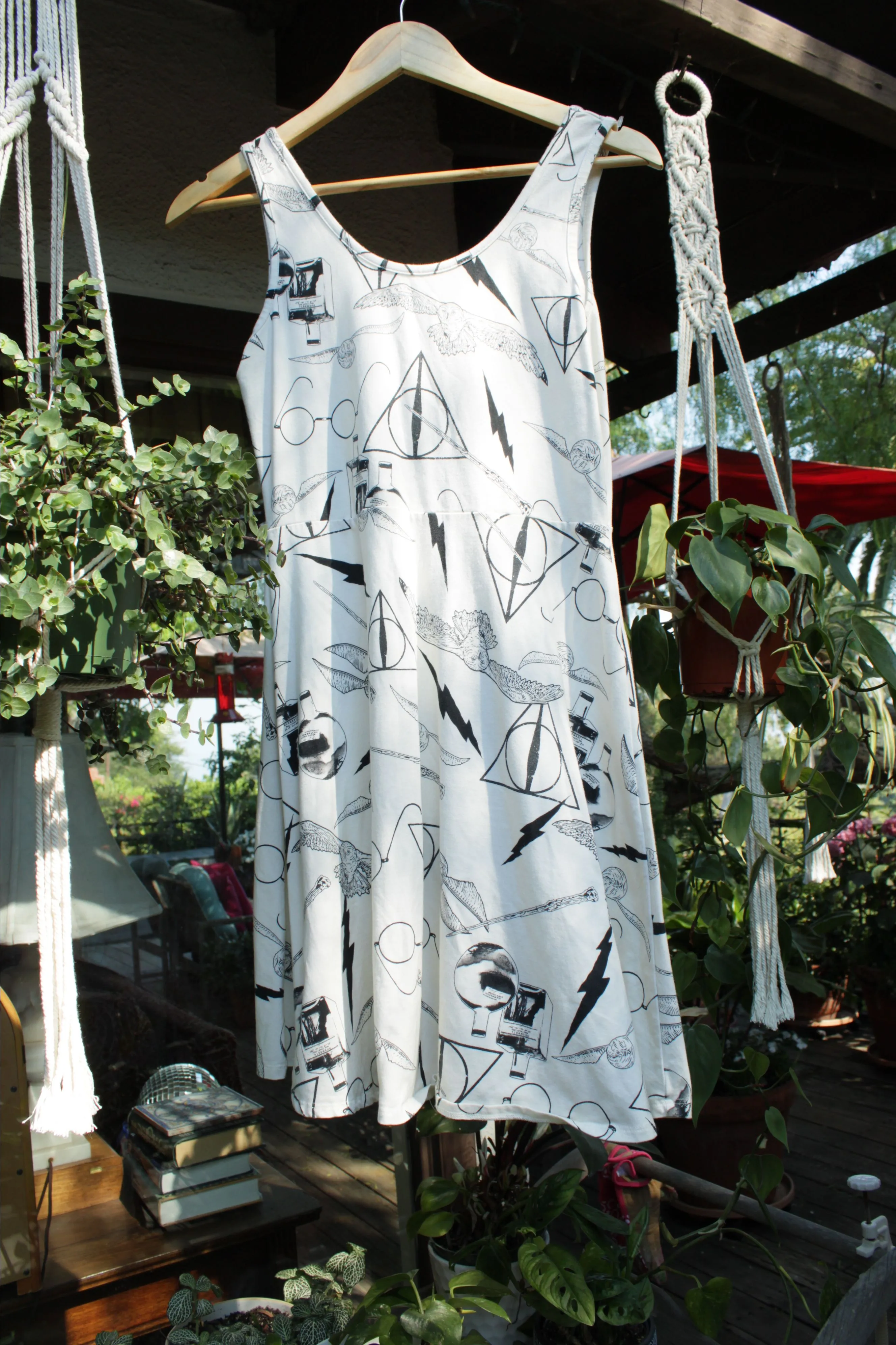 Product image for 265 Harry Potter - Deathly Hallows Skater Dress Size Small
