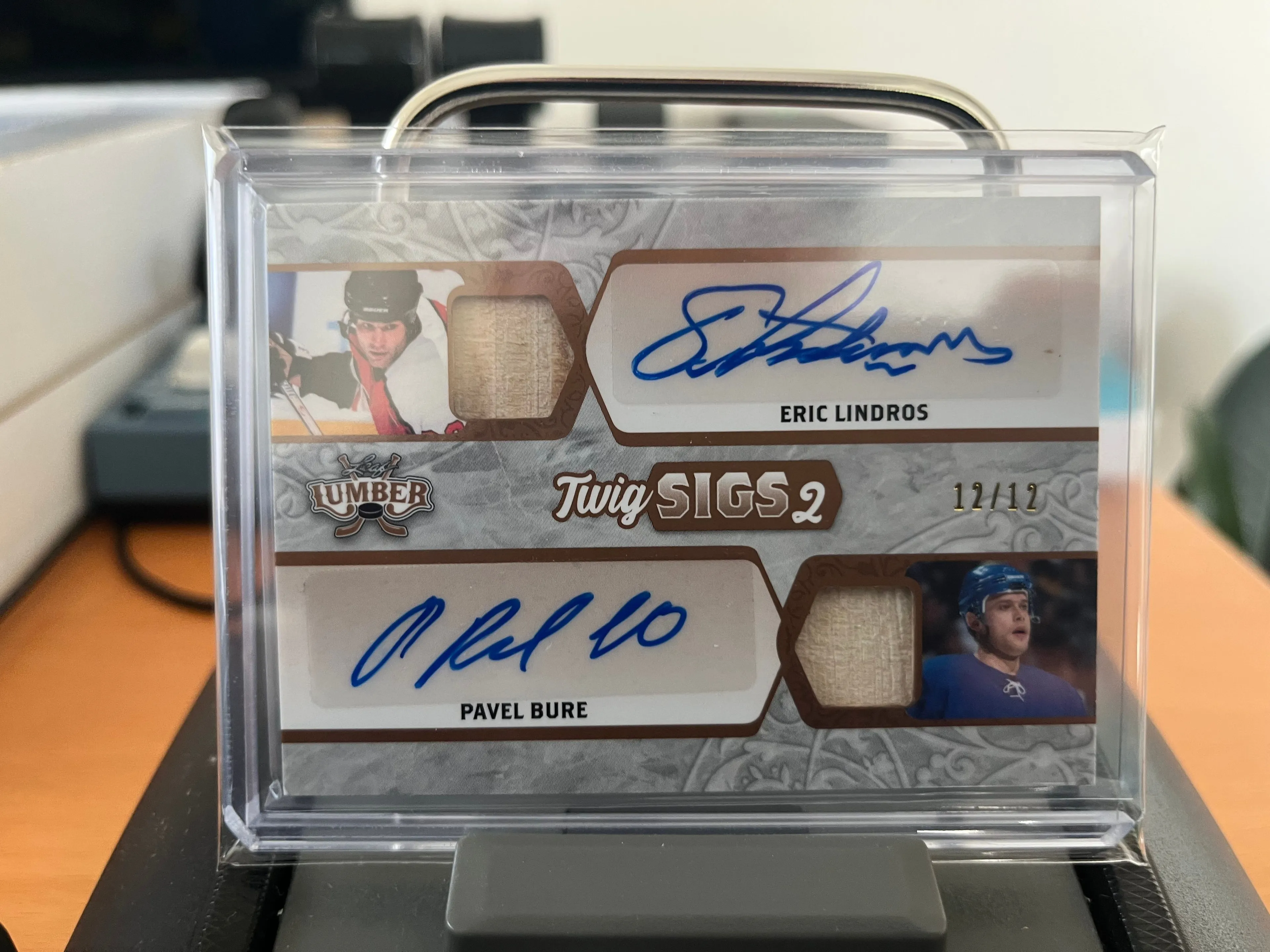 Product image for Bure / Lindros	Pavel / Eric	Bronze Twig Sigs 2 12/112 - Serial Numbered Sticker Auto  Game Used Sticks Rangers Rags Flyers Canucks Nucks