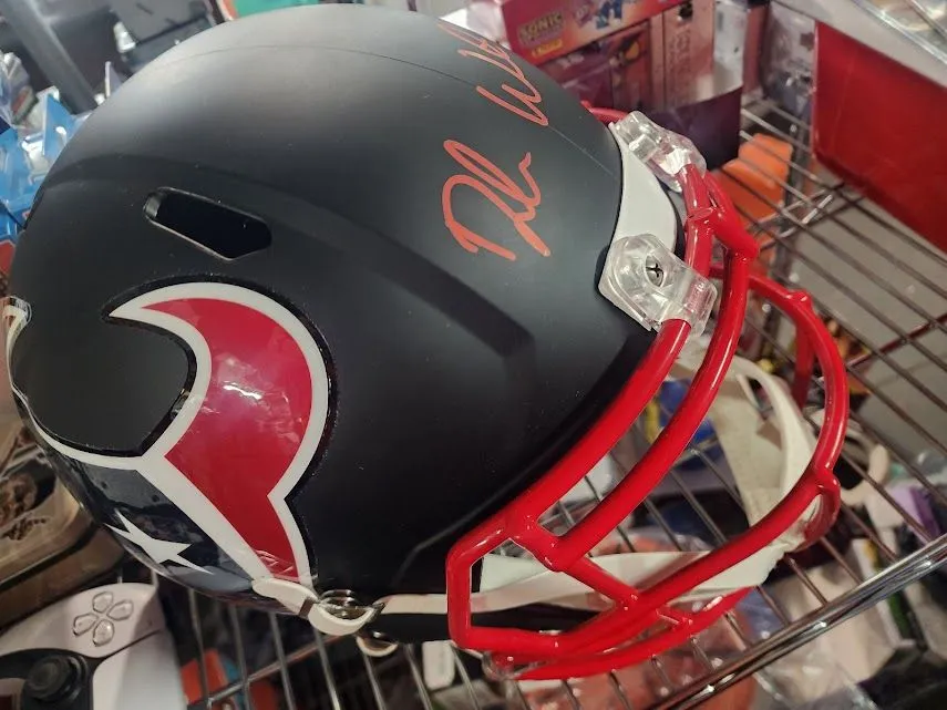 Product image for DeSean Watson Texans FLAT BLACK Full Size Helmet Beckett COA