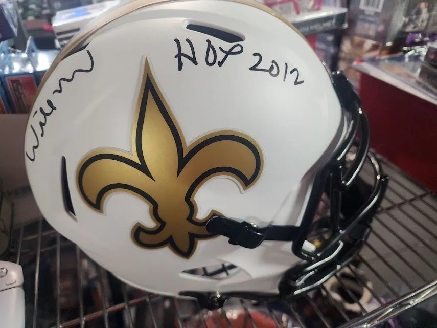 Product image for Willie Roaf LUNAR Saints Full Size Helmet Schwartz COA