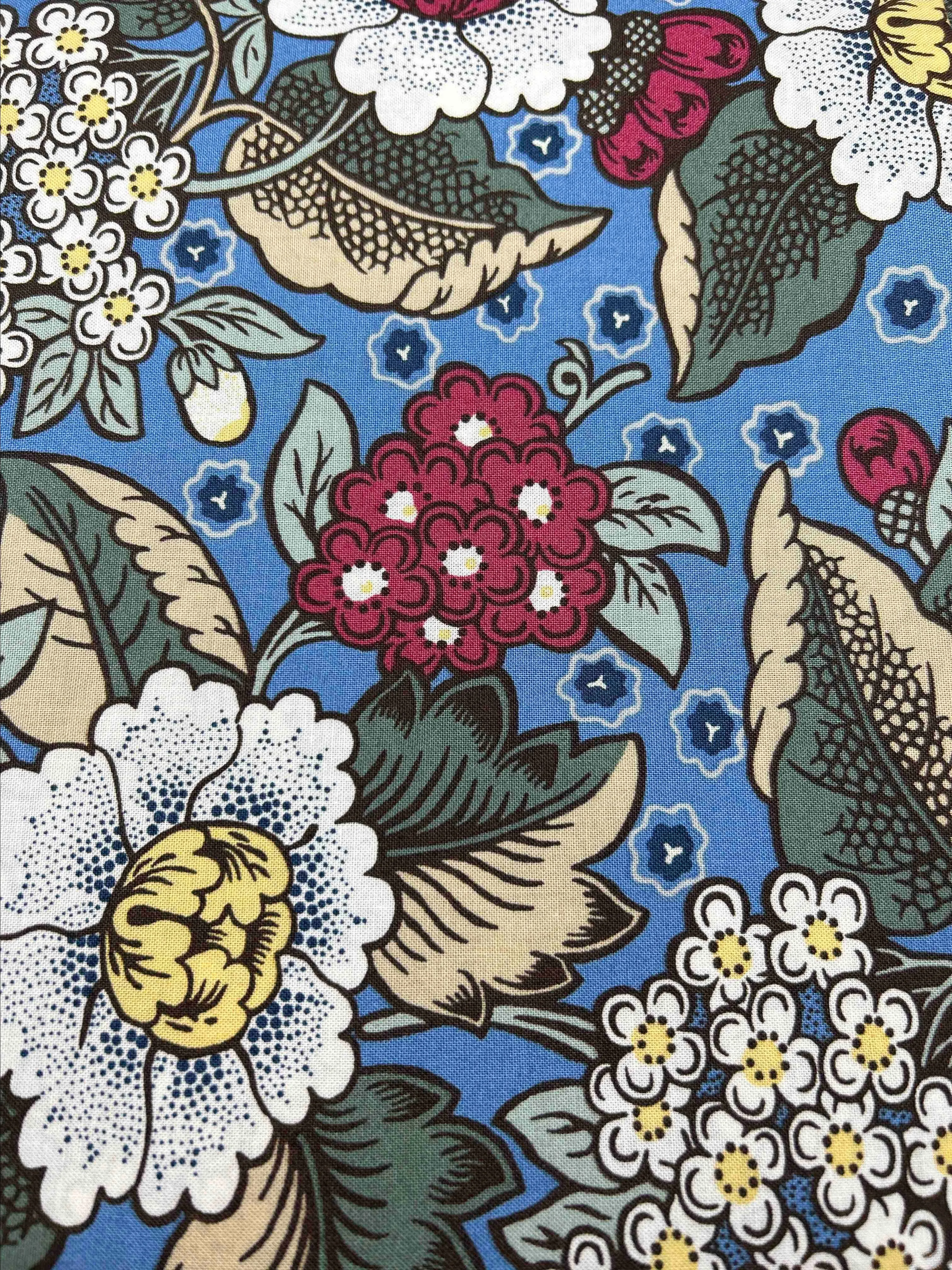 Product image for 1/2 Yard Thimbleberries RJR Fabric Home Again - Garden - Blue/Multi 