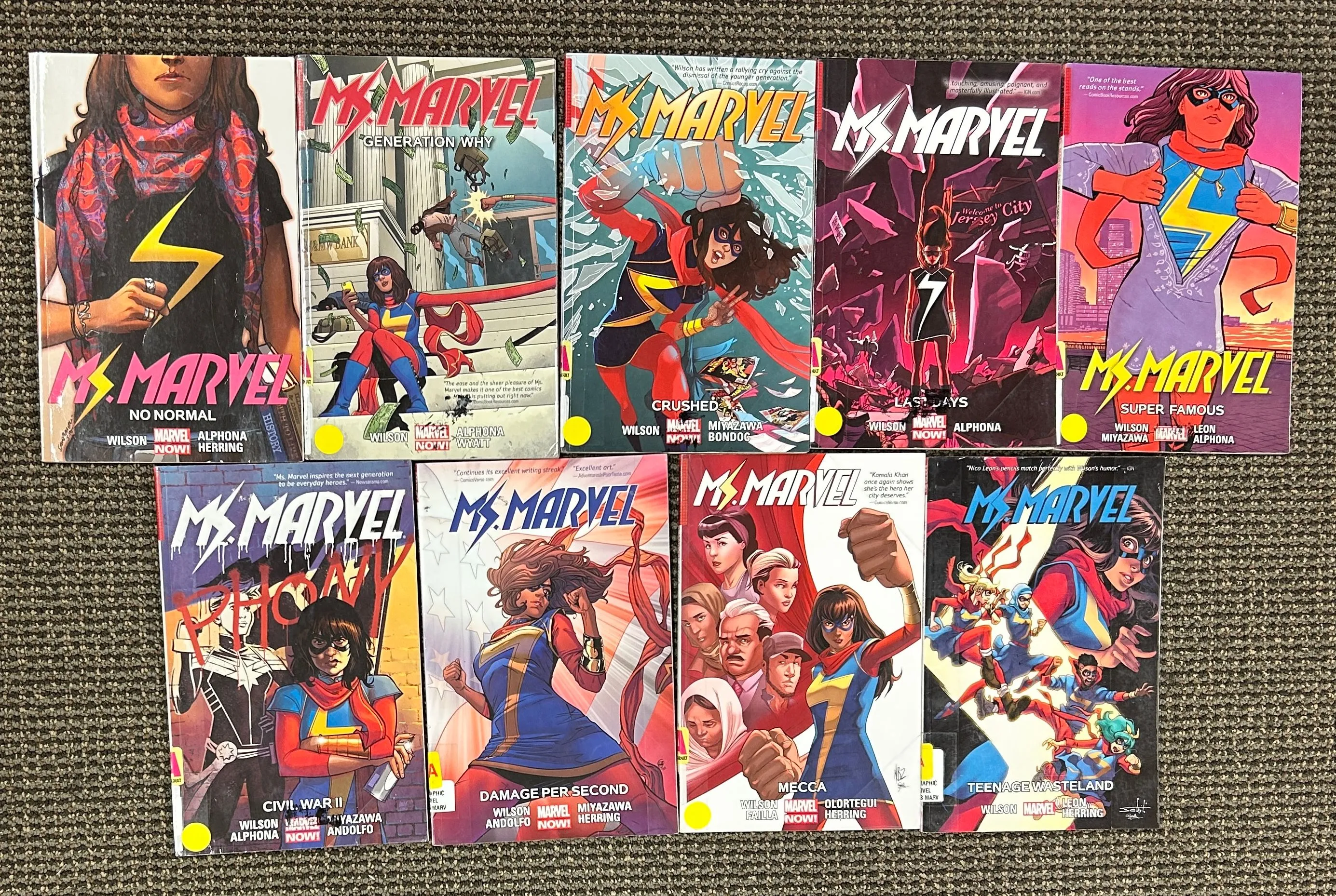 Product image for DISCOUNTED LOT: Ms Marvel TPB Vol 1-9 EX-Library Reader Lot
