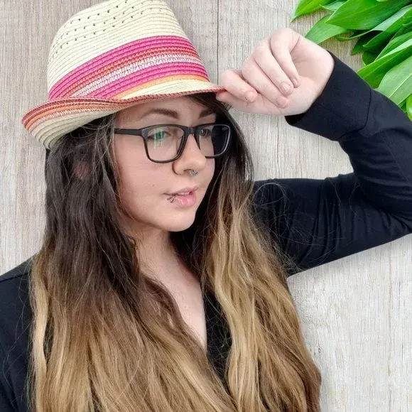 Product image for NWT Steve Madden Orange Pink And Tan Fedora
