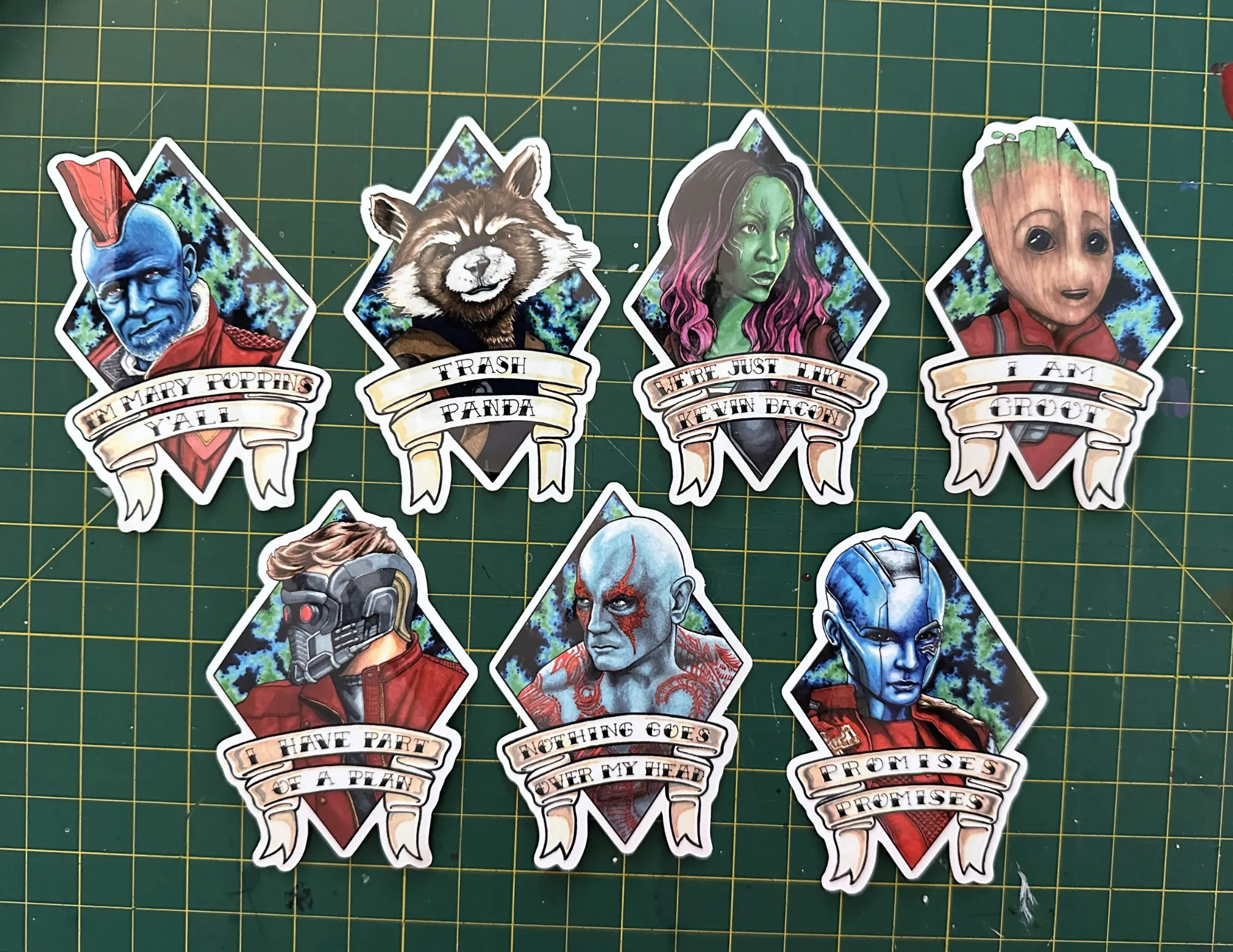 Product image for Guardians of the Galaxy Sticker Set | Pack of Seven | Trash Panda Variant