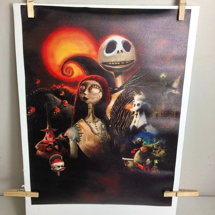 Product image for 26. Nightmare Before Chistmas Jack & Sally Canvas Wall Art 15.7"