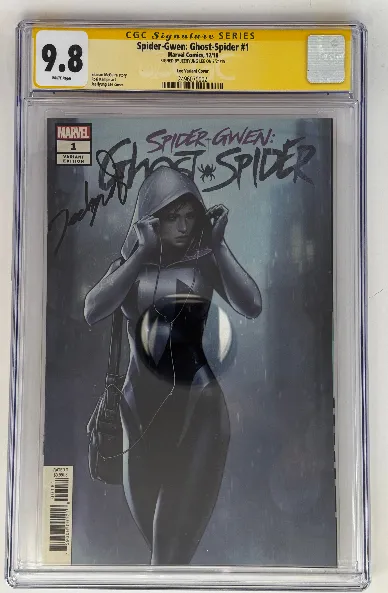 Product image for SPIDER-GWEN GHOST-SPIDER #1 1:100 SIGNED BY JEEHYUNG LEE SIGNED CGC 9.8 SS YELLOW LABEL [IN STOCK]