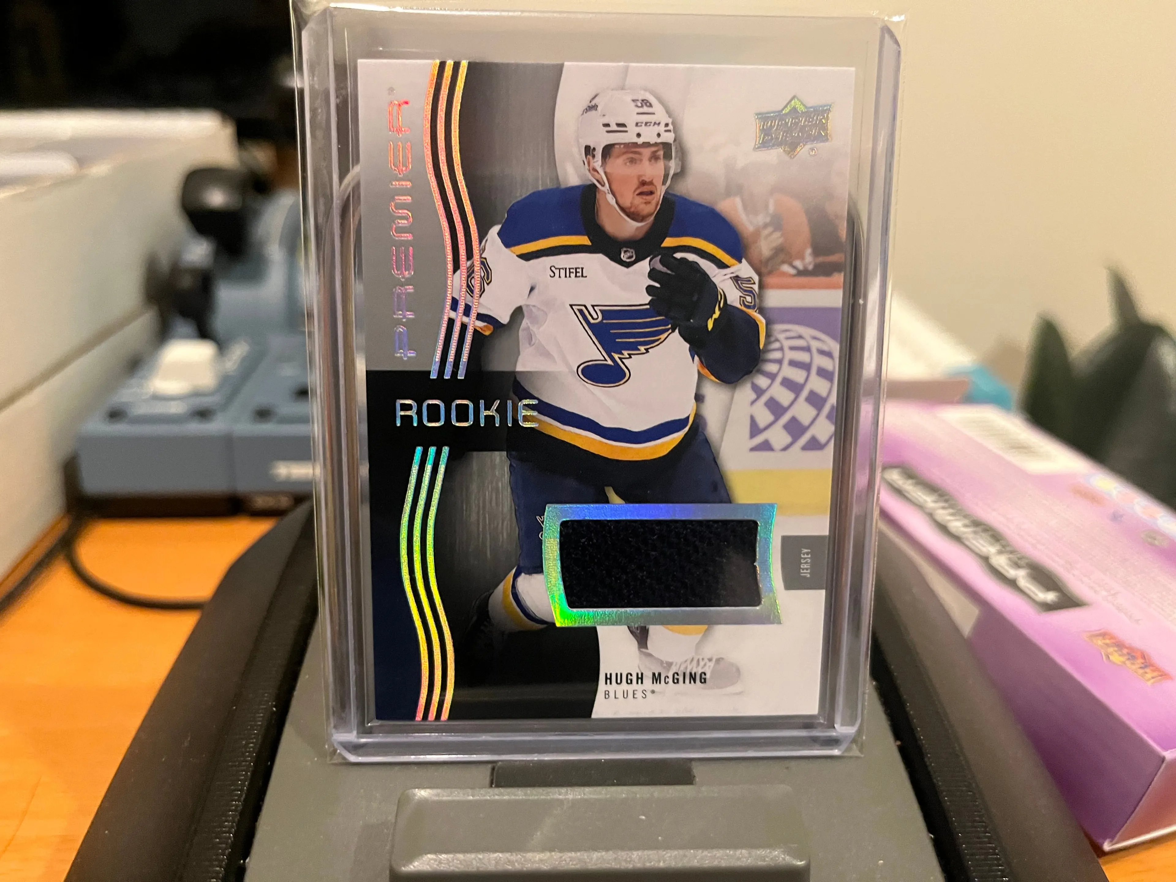 Product image for McGing	Hugh	Memorabilia Rookie Jersey Patch 1CLR - Player Worn RC 1:2 Packs Blues STL