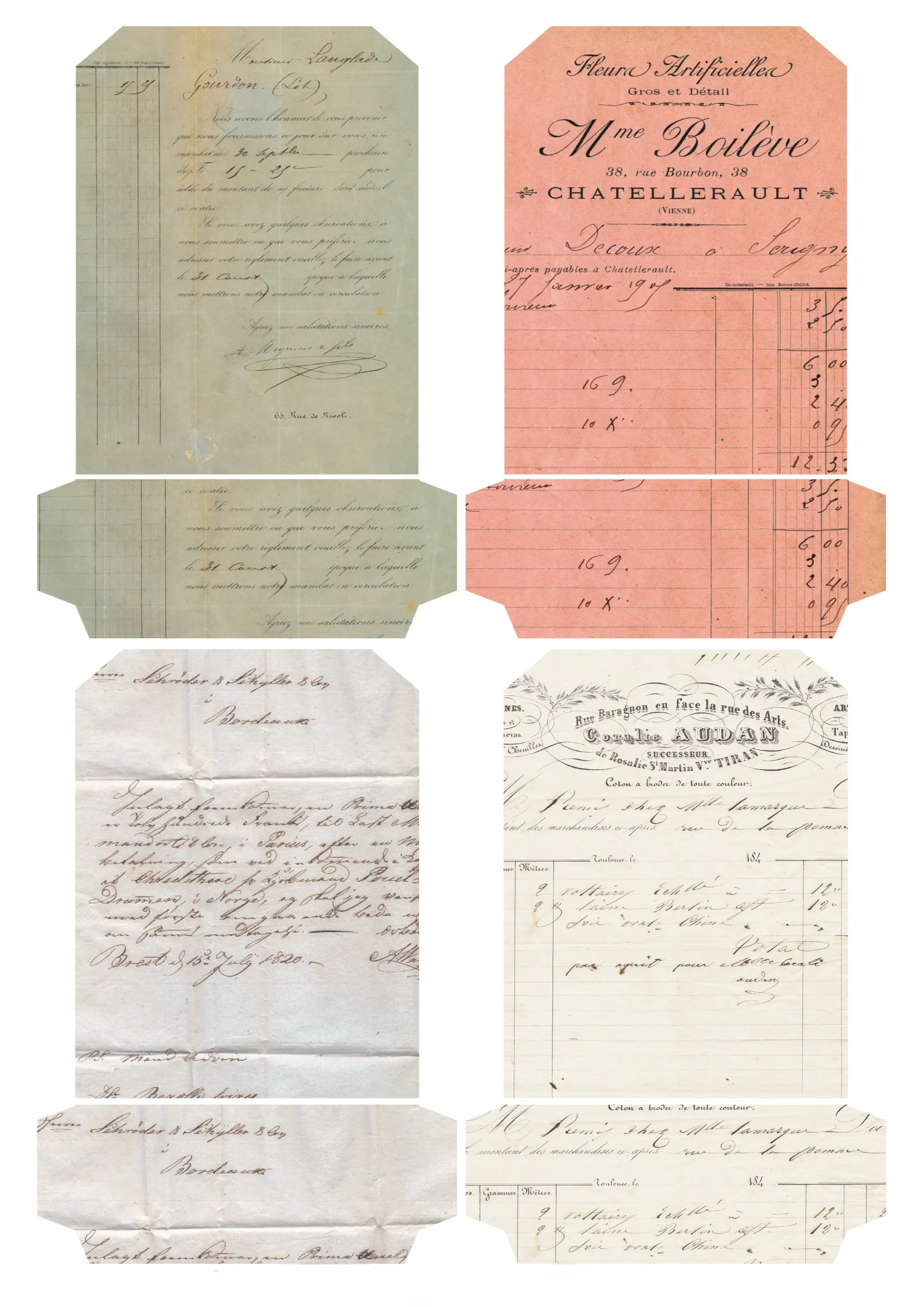 Product image for B25. French Script Pockets & Tags Ephemera