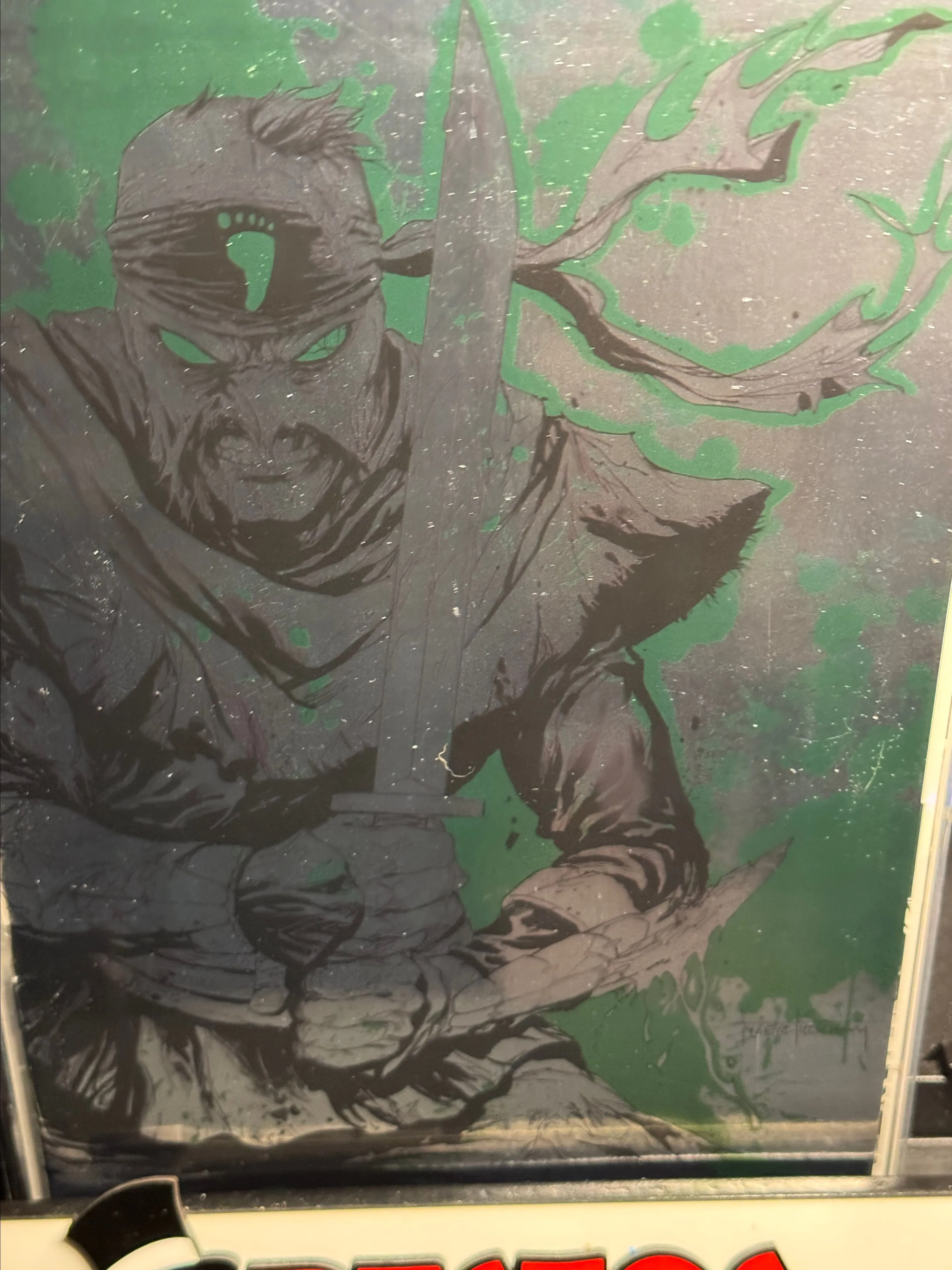 Product image for TMNT BLACK WHITE & GREEN FOIL TYLER KIRKHAM VIRGIN 