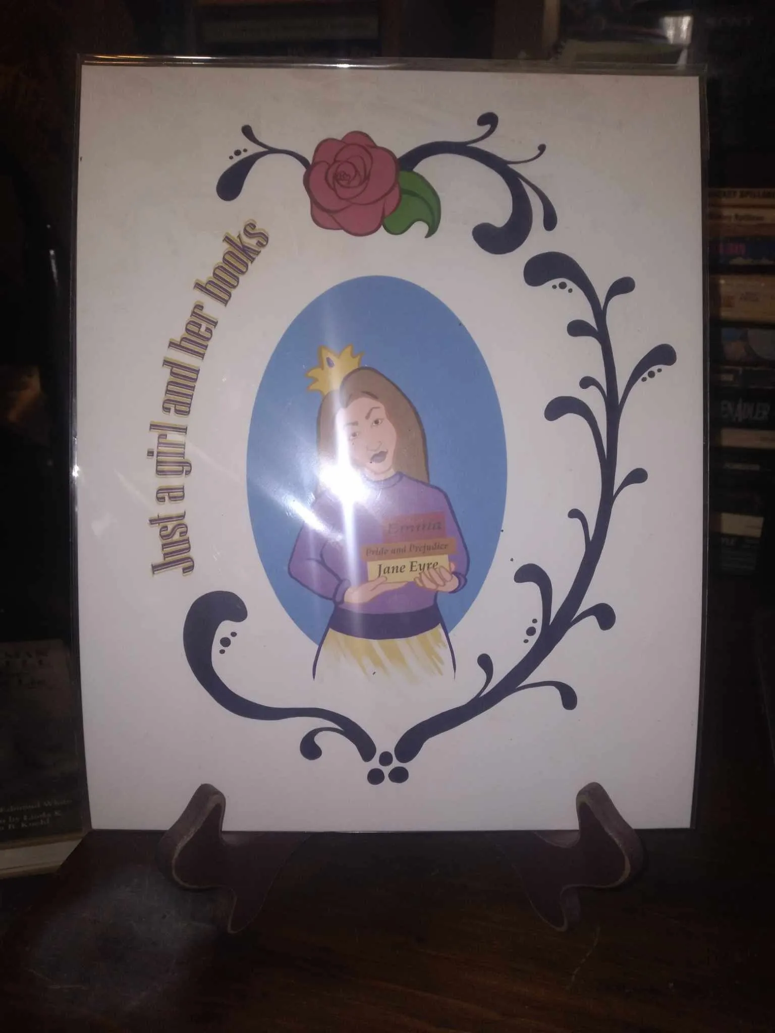 Product image for Large sized Print "A Girl and Her Books"