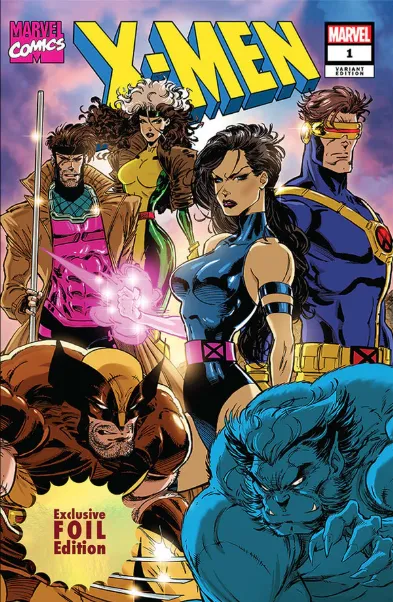 Product image for [FOIL] X-Men #1 (1991) Facsimile Unknown Comic Kaare Andrews MEGACON 2025 Exclusive Blue Team PREMIUM Var (02/05/2025)