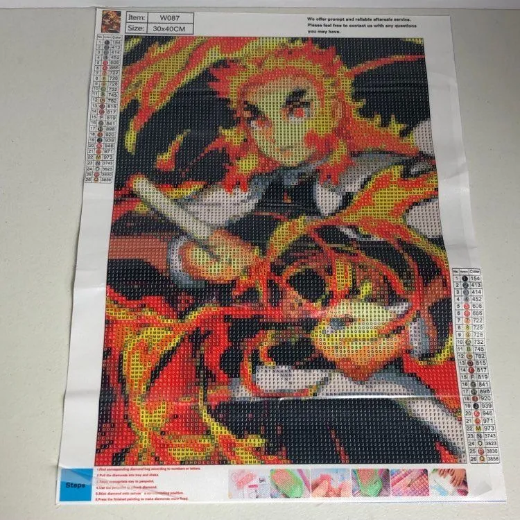 Product image for 21. Kyojuro Rengoku Demon Slayer Diamond Art Kit 