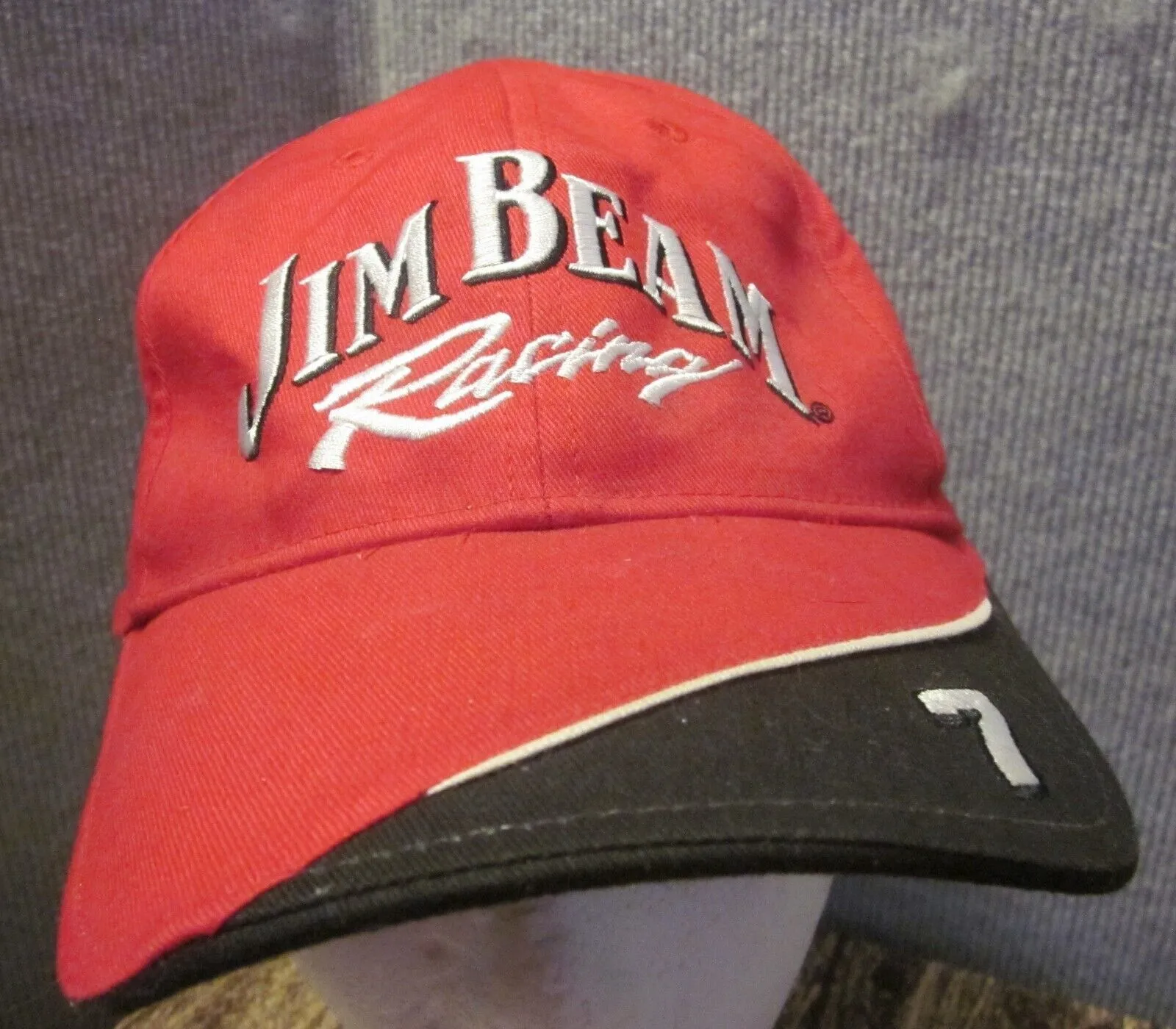 Product image for Jim Beam Racing Trucker Hat -Red Embroidered Lettering - Adjustable