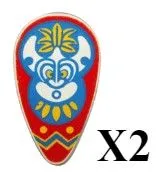 Product image for B25B - Two Shields Oval with Islanders Mask Pattern