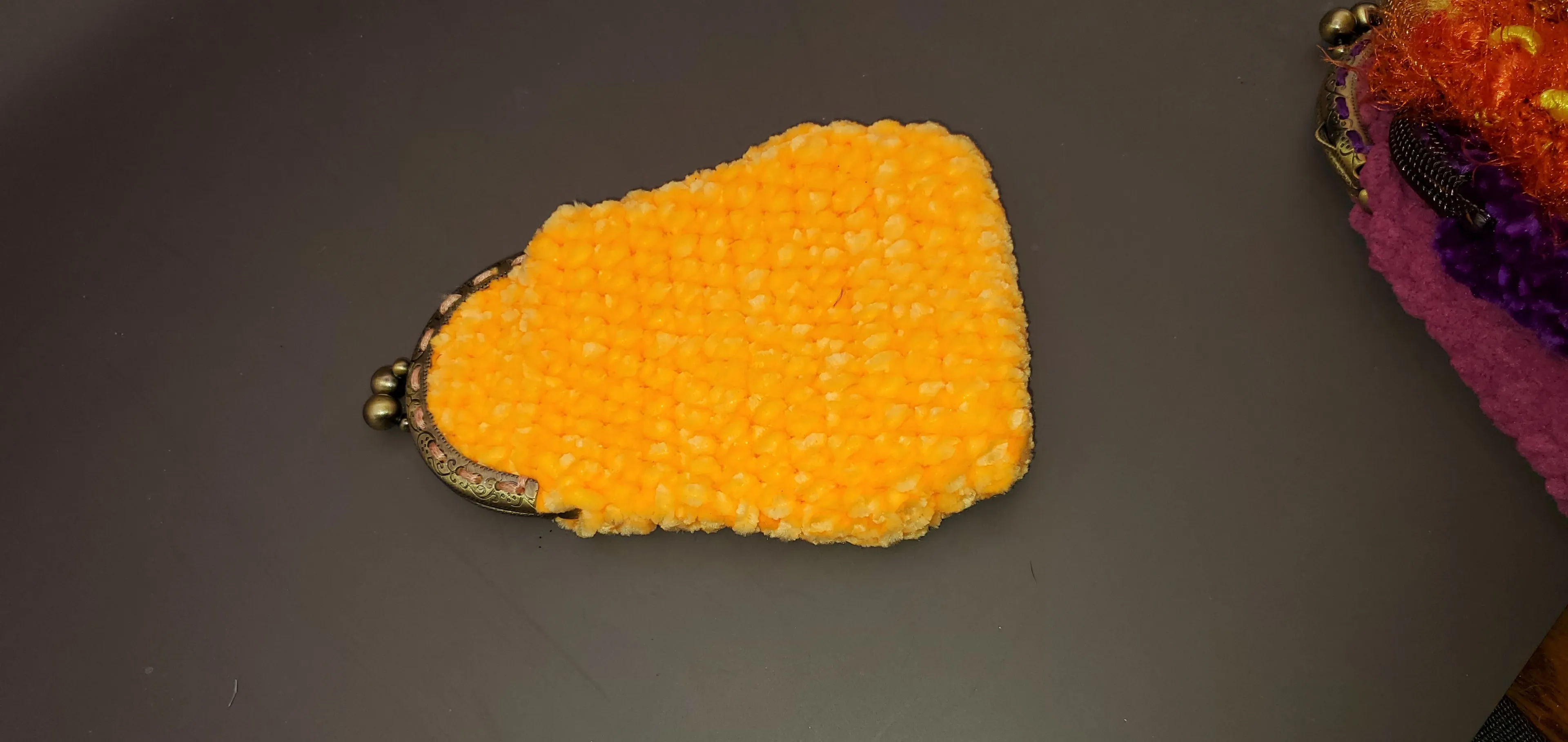 Product image for Orange chenille Large Coin Purse